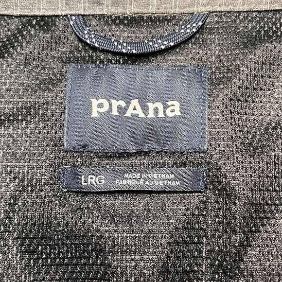 prAna Garvan Shirt Mens Large Gray Plaid Short Sleeve Vented Outdoor Hiking - Picture 3 of 10